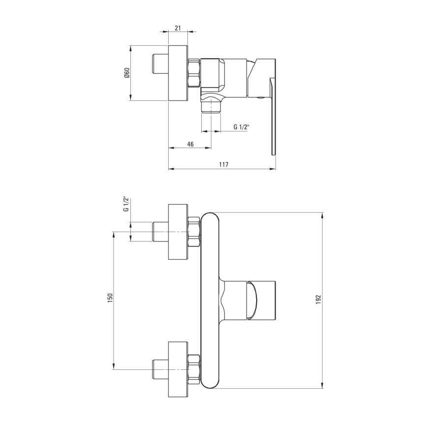Deante BGA_N40M - Tuš baterija ALPINIA crna