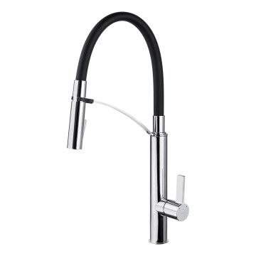 Deante BGB_B720 - Slavina za sudoperu sa fleksibilnim izlivom GERBERA crna/hrom