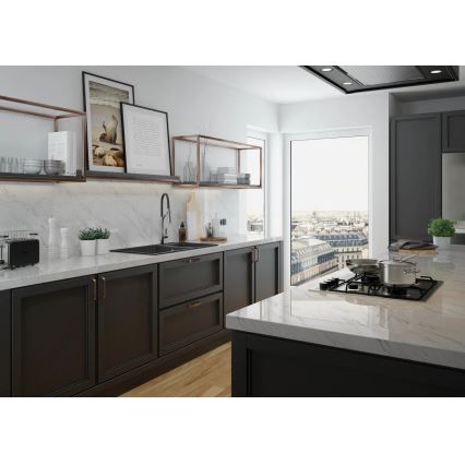 Deante BGB_B720 - Slavina za sudoperu sa fleksibilnim izlivom GERBERA crna/hrom