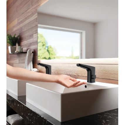 Deante BQH_N29R - Bezkontaktna baterija za umivaonik sa regulacijom temperature HIACYNT 4xAA crna