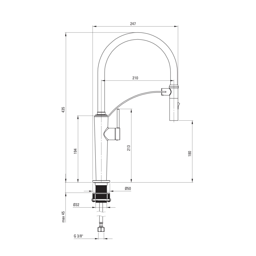 Deante BRC_D72M - Kuhinjska slavina sa fleksibilnim izlivom CORDA titan