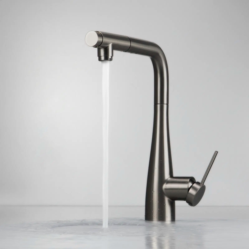 Deante BRE_D75M - Slavina za sudoperu sa izvlačivom tuš ručicom ERIDAN titan