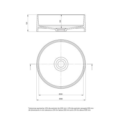Deante CQS_5U4S - Nadgradni umivaonik SILIA Ø 36 cm granit/bež