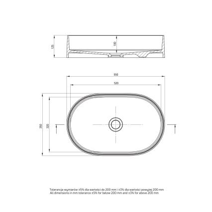 Deante CQS_5U6S - umivaonik za ugradnju na ploču SILIA 35x55 cm granit/bež