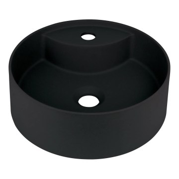 Deante CQS_NU4B - Umivaonik za ploču s otvorom za bateriju SILIA, prečnik 36 cm, granit/crna