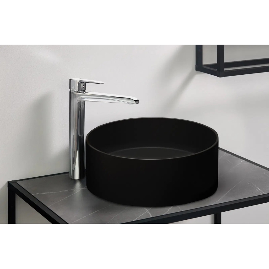 Deante CQS_NU4S - Umivaonik za ugradnju na radnu ploču SILIA fi 36 cm granit/crna