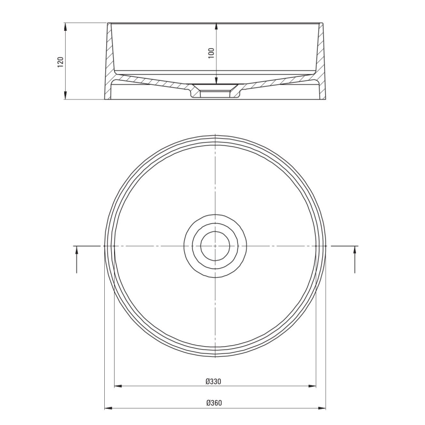 Deante CQS_NU4S - Umivaonik za ugradnju na radnu ploču SILIA fi 36 cm granit/crna