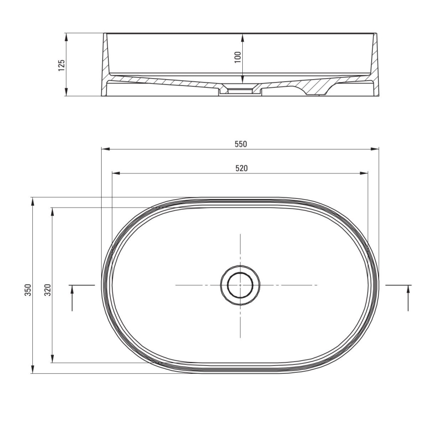 Deante CQS_NU6S - Umivaonik na ploču SILIA 35x55 cm granit/crna