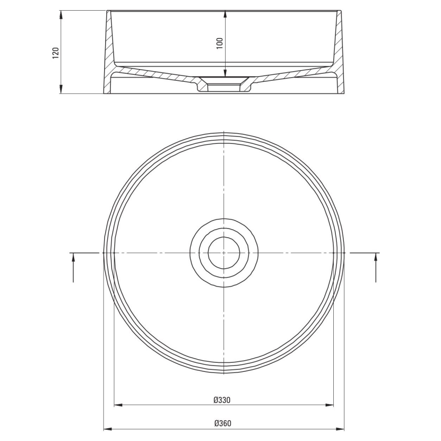Deante CQS_SU4S - Umivaonik za ugradnju na ploču SILIA, prečnik 36 cm, granit/metalno siva