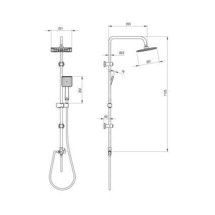Deante NER_N51K - Tuš set BORO u crnoj boji