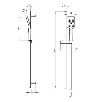 Deante NGA_052K - Tuš set ALPINIA, sjajni hrom