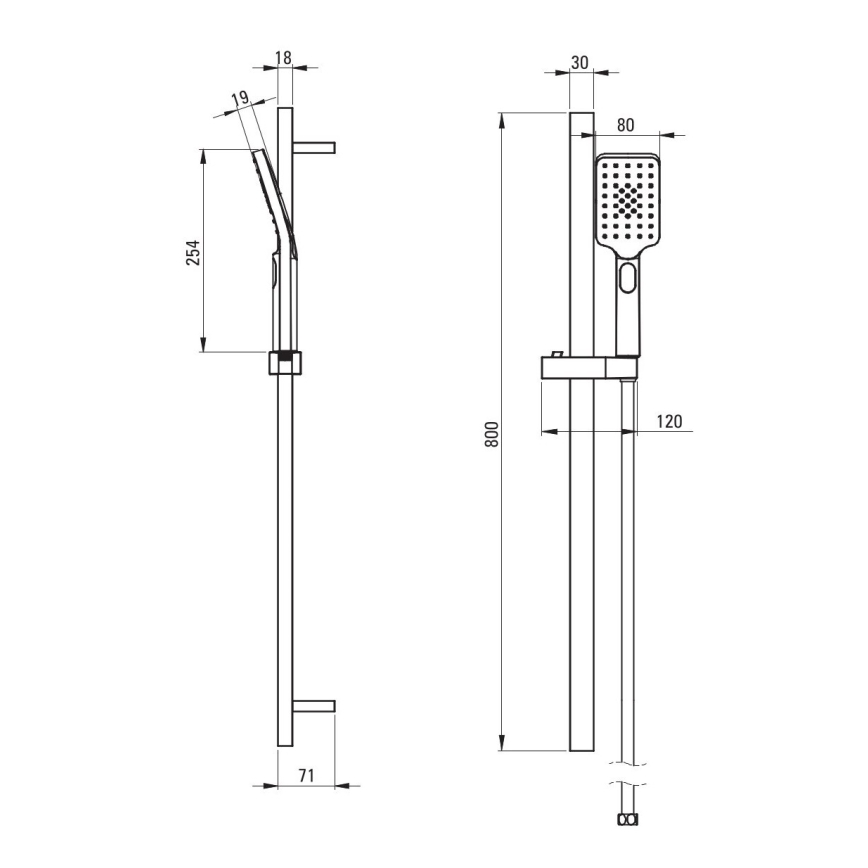 Deante NGA_N52K - Tuš set ALPINIA, crne boje