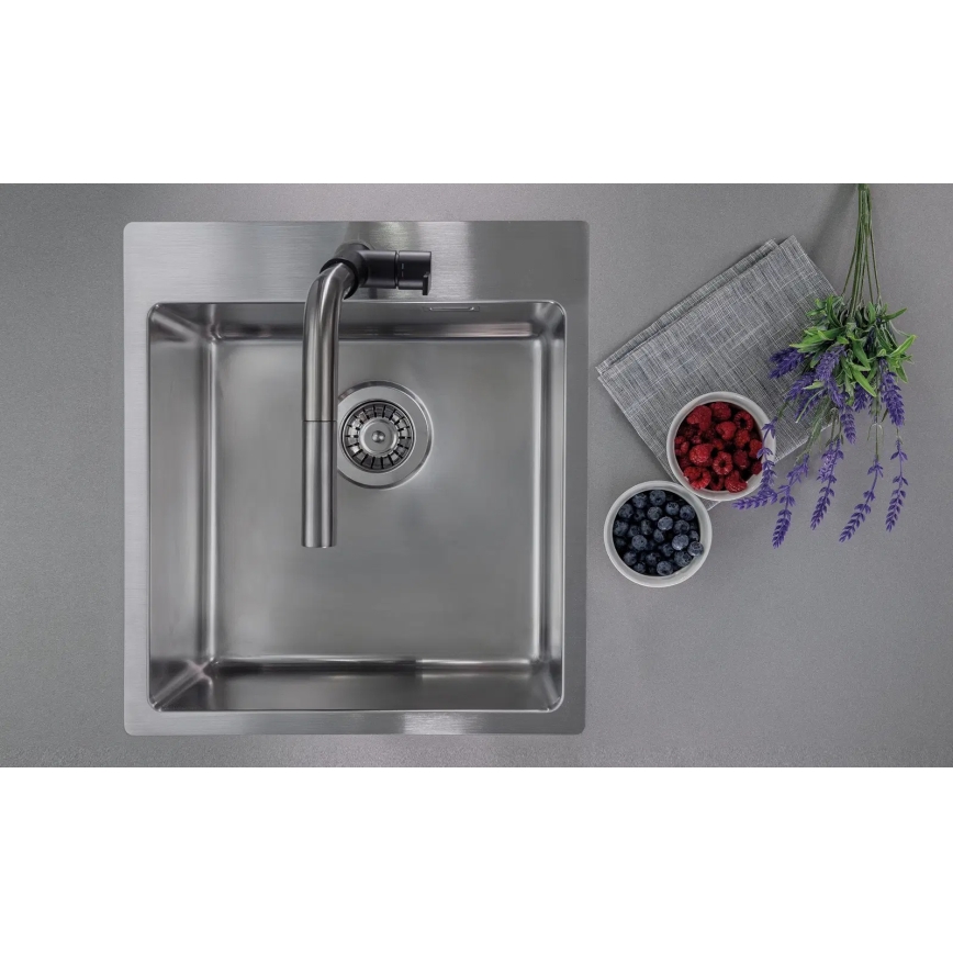 Deante ZPO_010A - Kuhinjski sudoper OLFATO 50,5x45 cm, brušeni čelik