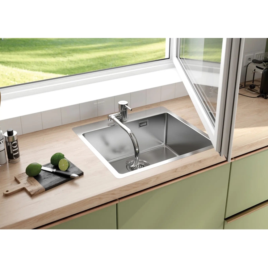 Deante ZPO_010B - Kuhinjski sudoper OLFATO 50,5x55 cm brušeni čelik