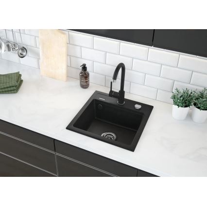 Deante ZQZ_T103 - Kuhinjski sudoper ZORBA 44x44 cm granit/antracit