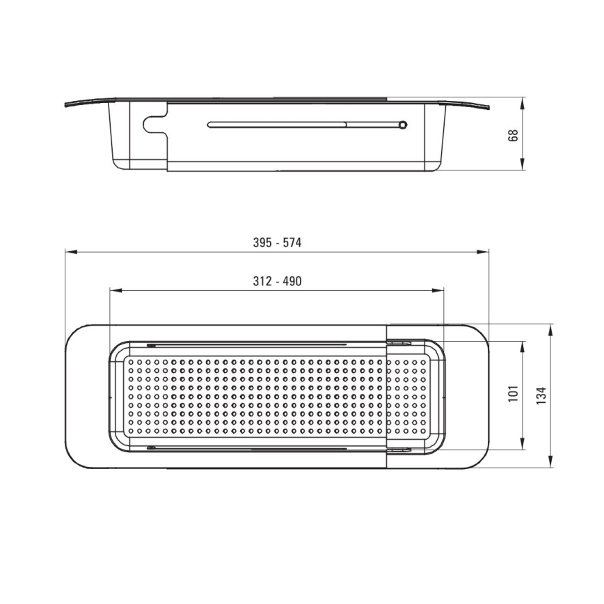 Deante ZZB_N00L - Izvlačni koš za sudoperu 57,4x13,4 cm crna
