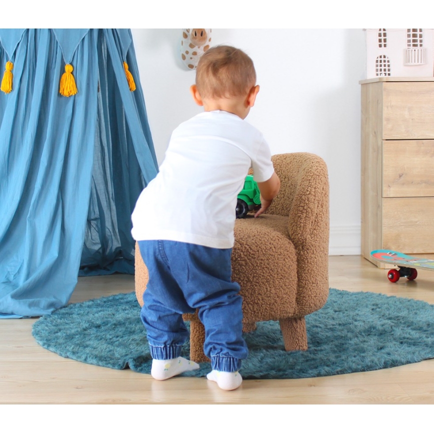 Dečija fotelja PIXI prečnika 46 cm, braon