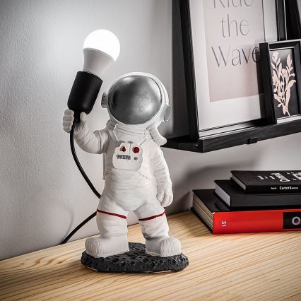 Dečija lampica ASTRONAUT 1xE27/40W/230V srebrna/bela