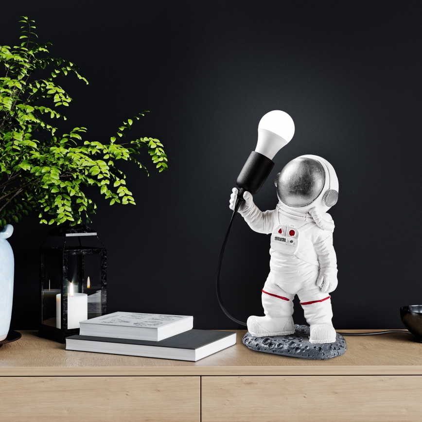 Dečija lampica ASTRONAUT 1xE27/40W/230V srebrna/bela