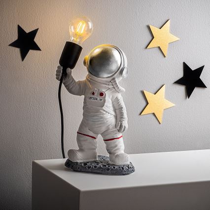 Dečija lampica ASTRONAUT 1xE27/40W/230V srebrna/bela