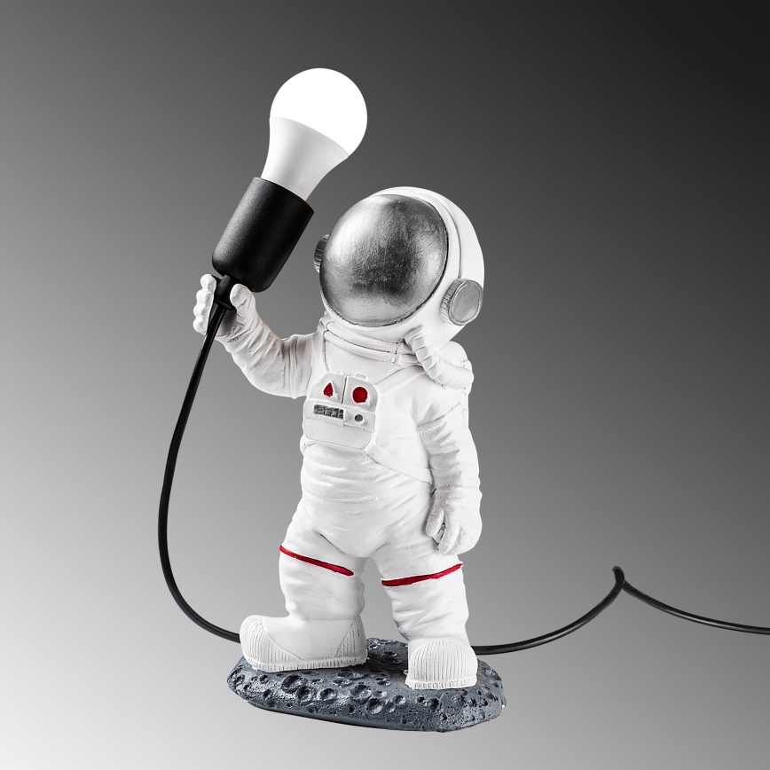 Dečija lampica ASTRONAUT 1xE27/40W/230V srebrna/bela