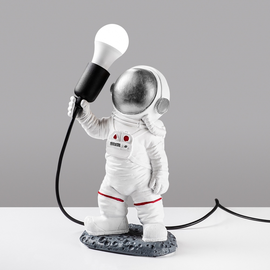 Dečija lampica ASTRONAUT 1xE27/40W/230V srebrna/bela