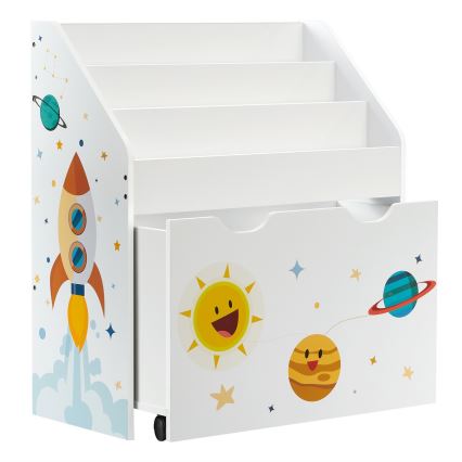 Dečija polica za knjige sa fiokom ANET bela