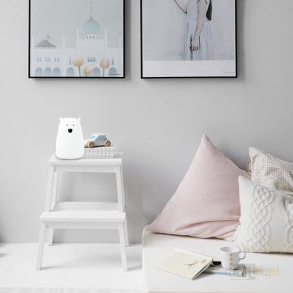 Dečija RGB LED dodirna lampica BEAR LED/0,8W/5V bela + USB