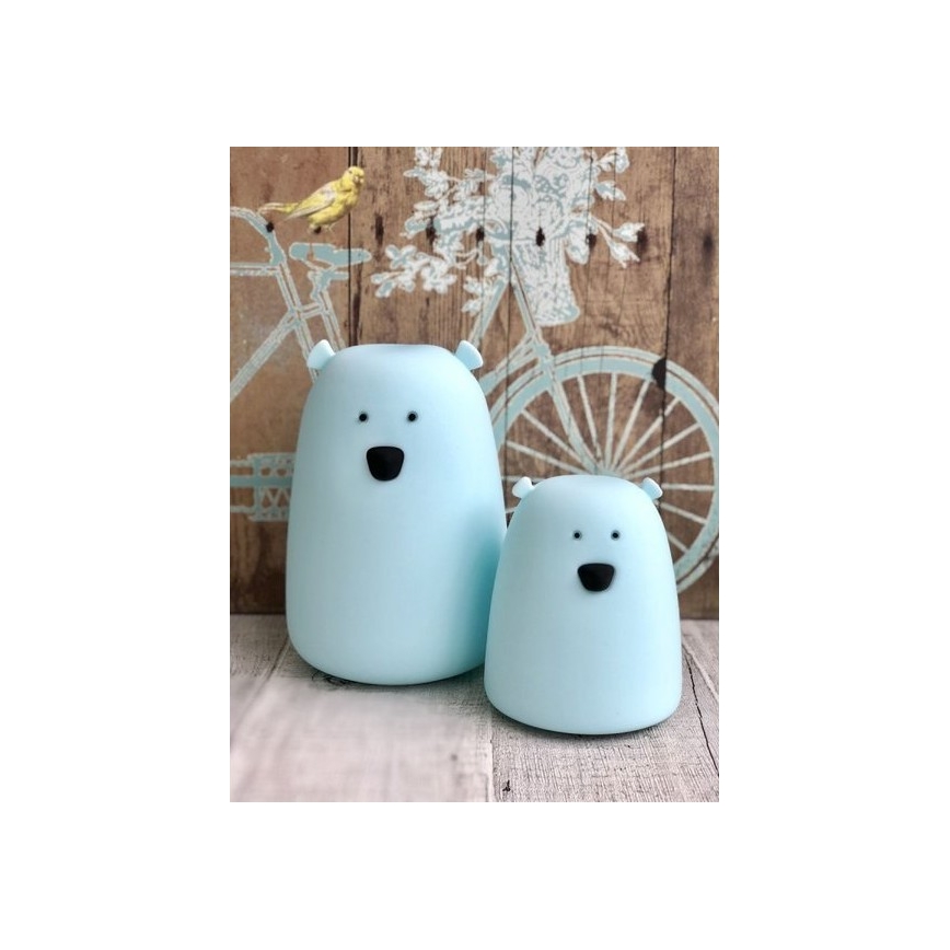 Dečija RGB LED dodirna lampica BEAR LED/0,8W/5V bela + USB