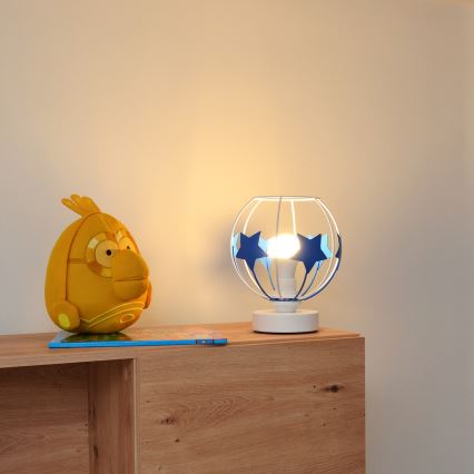 Dečija stolna lampa STARS 1xE27/15W/230V plava/bela