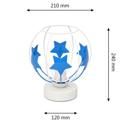 Dečija stolna lampa STARS 1xE27/15W/230V plava/bela