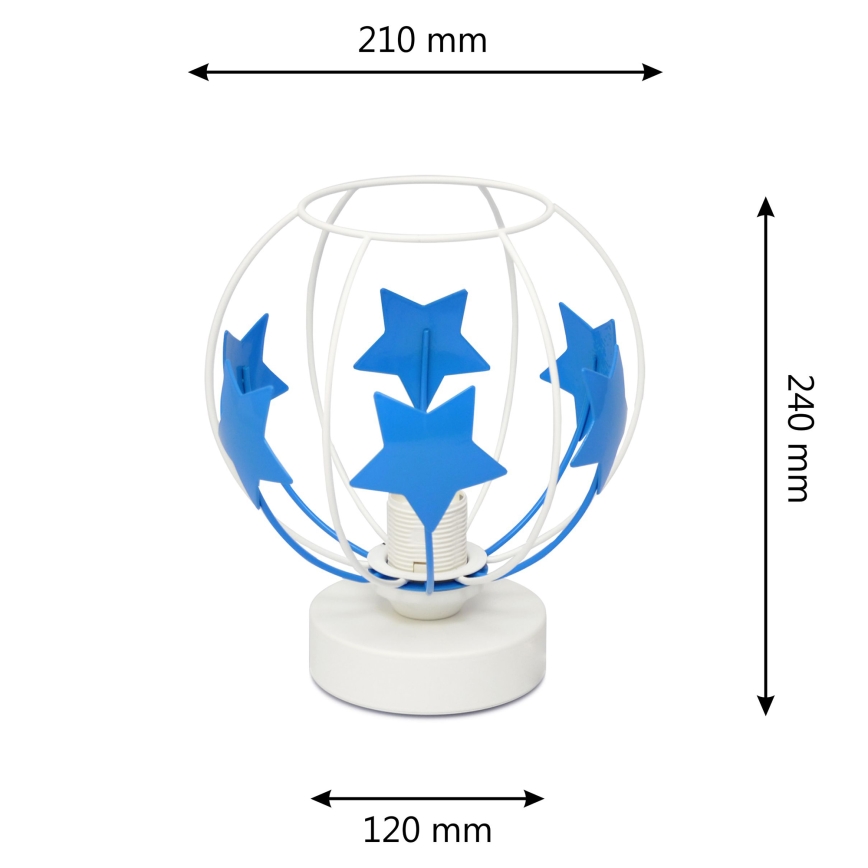 Dečija stolna lampa STARS 1xE27/15W/230V plava/bela