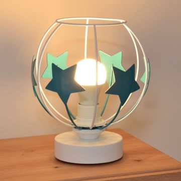 Dečija stolna lampa STARS 1xE27/15W/230V tirkizna/bela