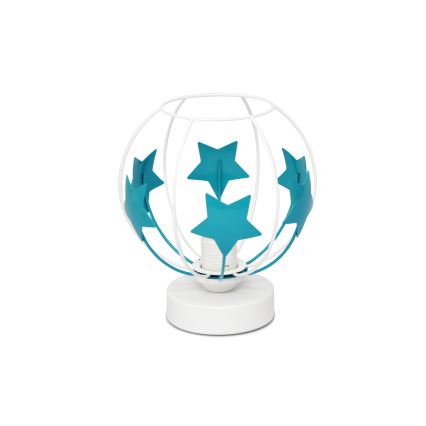 Dečija stolna lampa STARS 1xE27/15W/230V tirkizna/bela