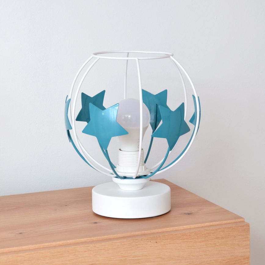 Dečija stolna lampa STARS 1xE27/15W/230V tirkizna/bela