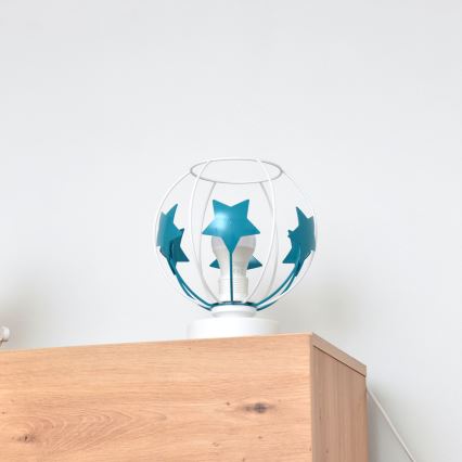 Dečija stolna lampa STARS 1xE27/15W/230V tirkizna/bela