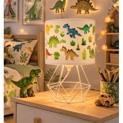 Dečija stona lampa KIDS ROOM 1xE27/60W/230V prečnik 18 cm dinosaurus