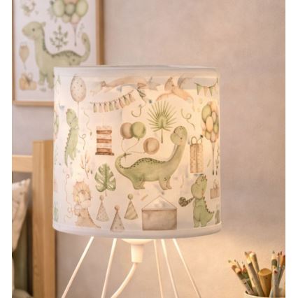 Dečija stona lampa KIDS ROOM 1xE27/60W/230V, prečnik 18 cm, s motivom dinosaurusa