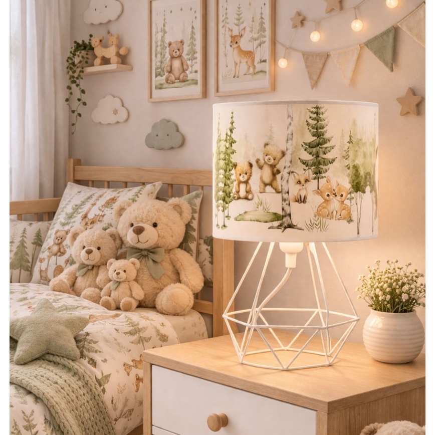 Dečija stona lampa KIDS ROOM 1xE27/60W/230V prečnik 18 cm sa motivom životinja