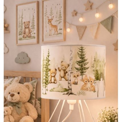 Dečija stona lampa KIDS ROOM 1xE27/60W/230V prečnik 18 cm sa motivom životinja