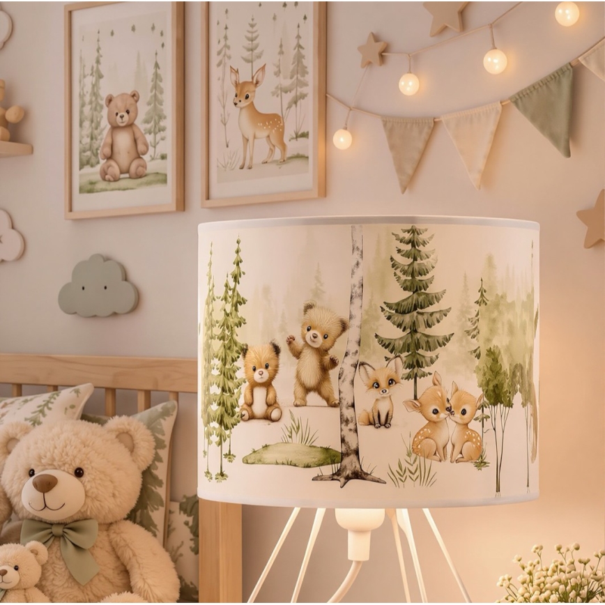 Dečija stona lampa KIDS ROOM 1xE27/60W/230V prečnik 18 cm sa motivom životinja