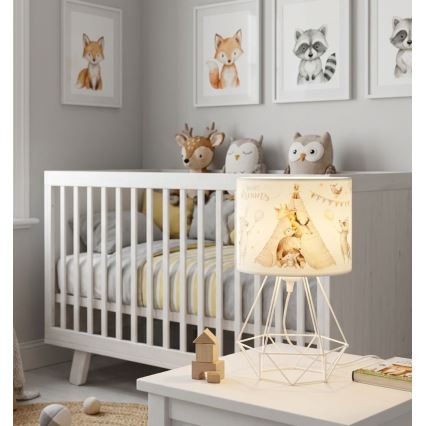 Dečija stona lampa KIDS ROOM 1xE27/60W/230V, prečnik 18 cm, sa motivom životinjica
