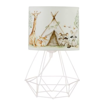 Dečija stona lampa KIDS ROOM 1xE27/60W/230V, prečnik 18 cm, sa motivom životinjica