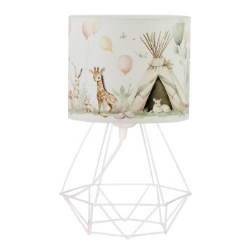 Dečija stona lampa KIDS ROOM 1xE27/60W/230V, prečnik 18 cm, sa motivom životinjica