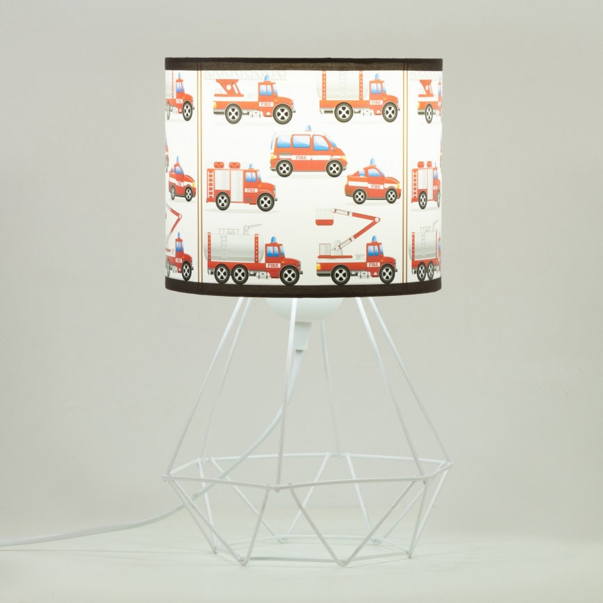 Dečija stona lampa KIDS ROOM 1xE27/60W/230V, prečnik 18 cm, vatrogasci