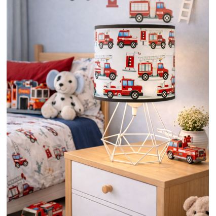Dečija stona lampa KIDS ROOM 1xE27/60W/230V, prečnik 18 cm, vatrogasci