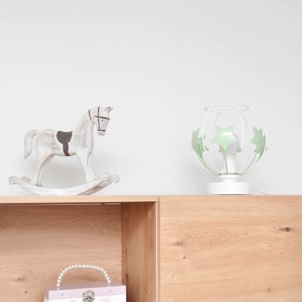 Dečija stona lampa STARS 1xE27/15W/230V zelena/bela