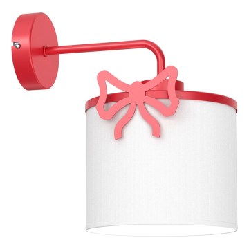 Dečija zidna lampa SWEET 1xE27/15W/230V bela/crvena/mašne