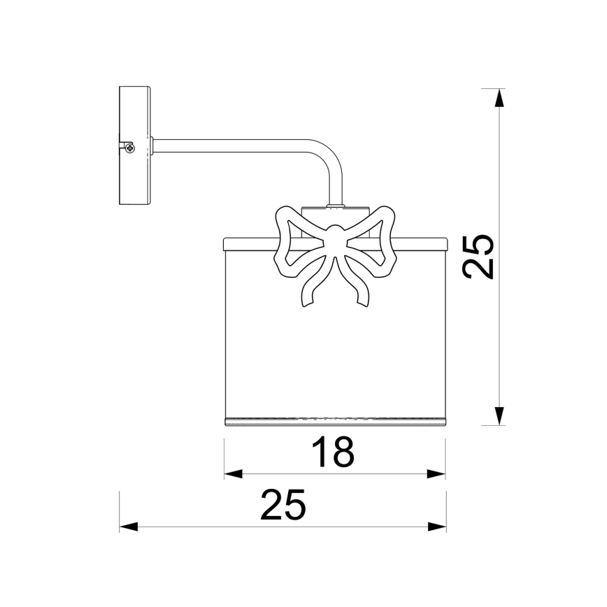 Dečija zidna lampa SWEET 1xE27/15W/230V bela/crvena/mašne