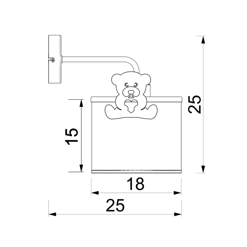 Dečija zidna lampa SWEET 1xE27/15W/230V bela/plava/medvedić